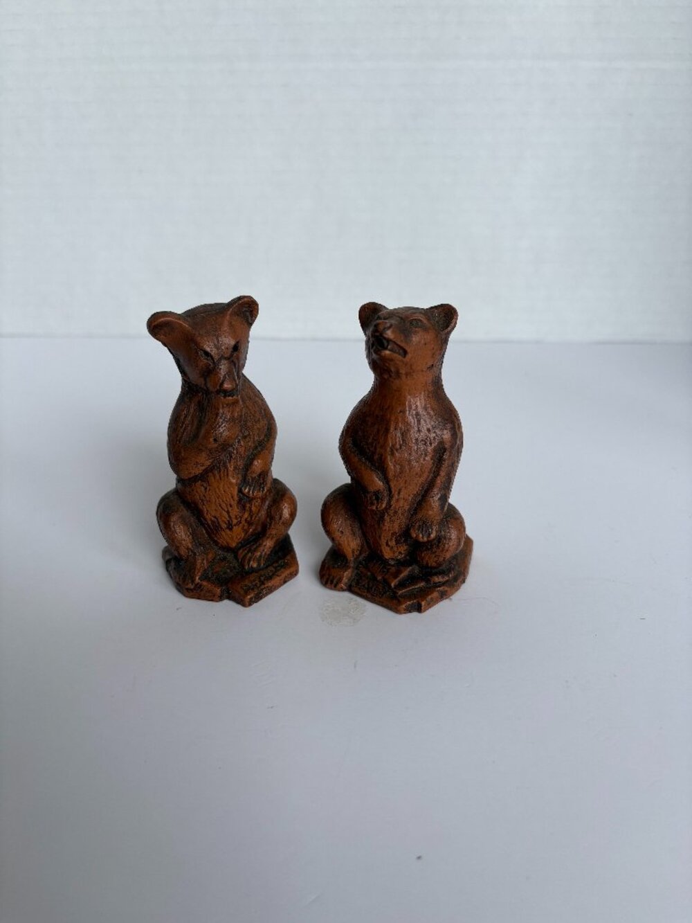 Vintage Hard Plastic Brown Bear Salt and Pepper Shakers